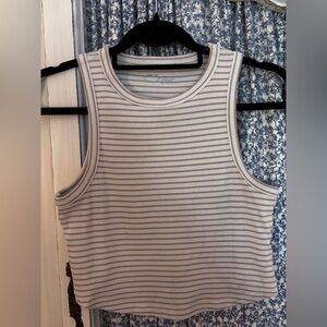 Aerie Cream and Tan Striped Tank Top